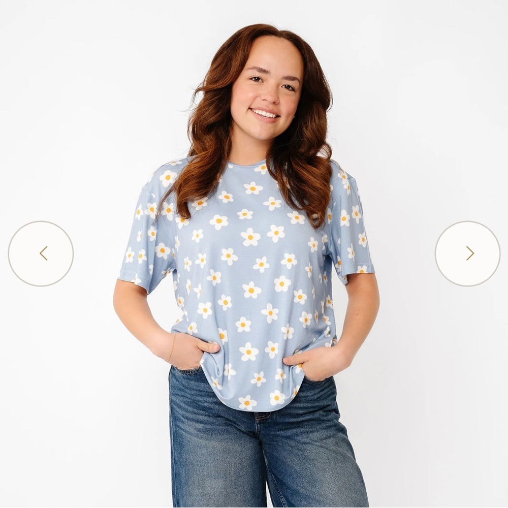 Copper Pearl Blue Floral T-Shirt